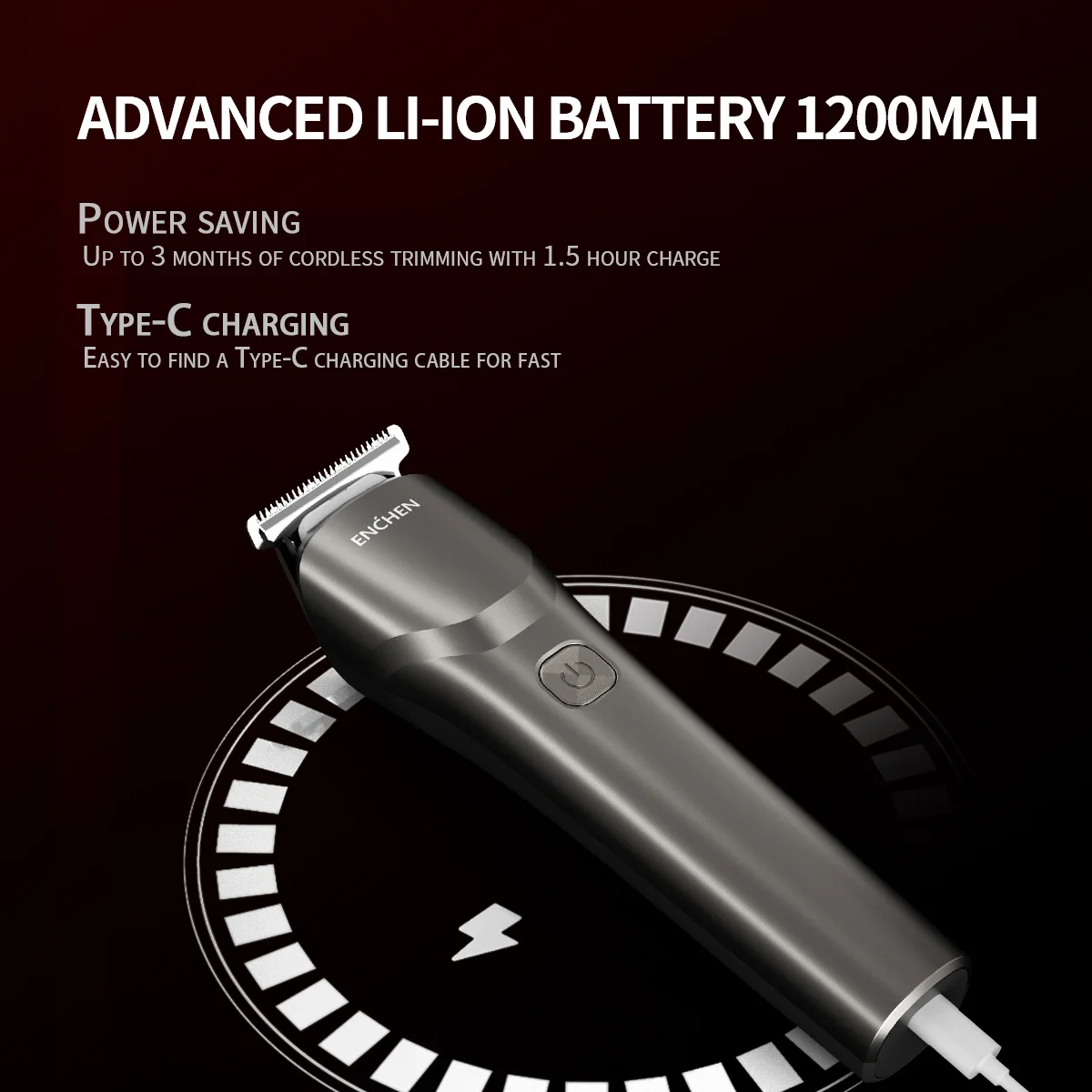 Электрический многофункциональный триммер ENCHEN Beardo 2, режущая головка R-типа, 8000PRM, высокочастотный скоростной двигатель, литиевая батарея 1200 мАч