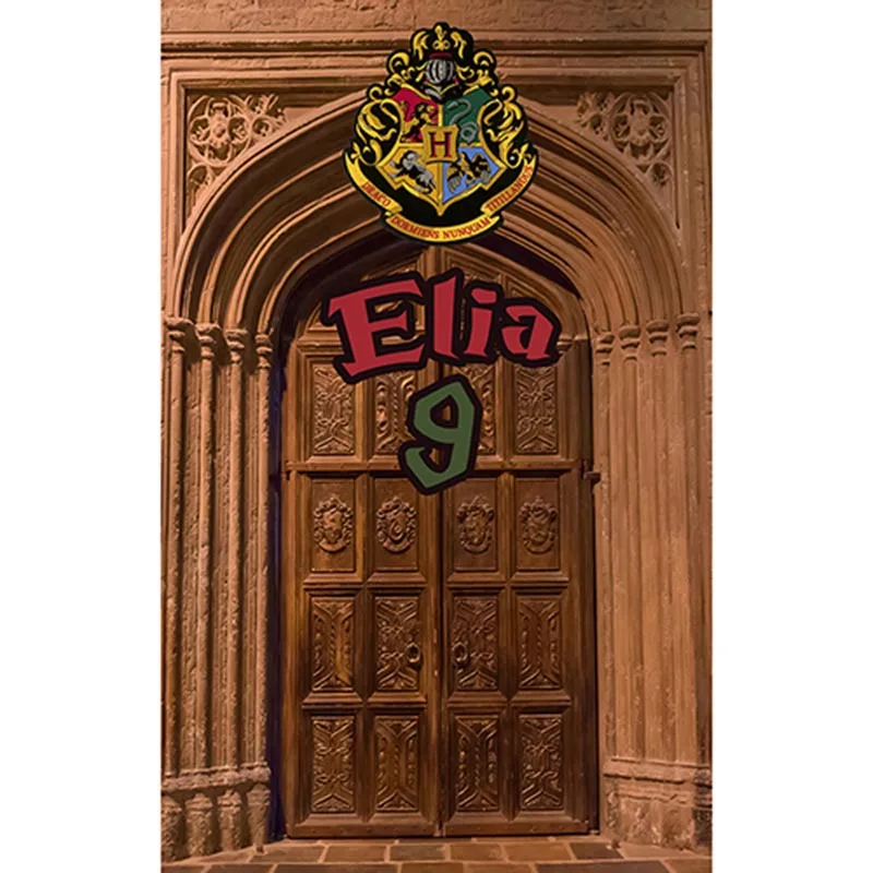 Castle Church Door Gate Backdrop Wizard Magic School Ancient Arch Architecture Background Birthday Party Room Wall Decoration