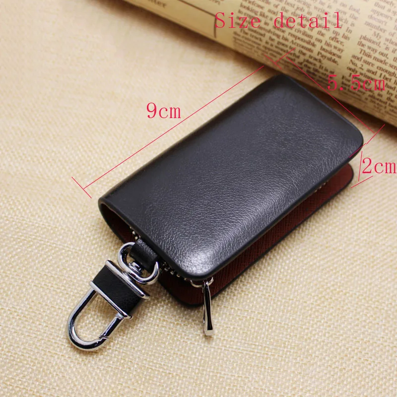 10 Pcs Universal High-grade Cow Genuine Leather Car Keychain Holder Case Bag Cover Key Fob Protector For Remote Key Fob