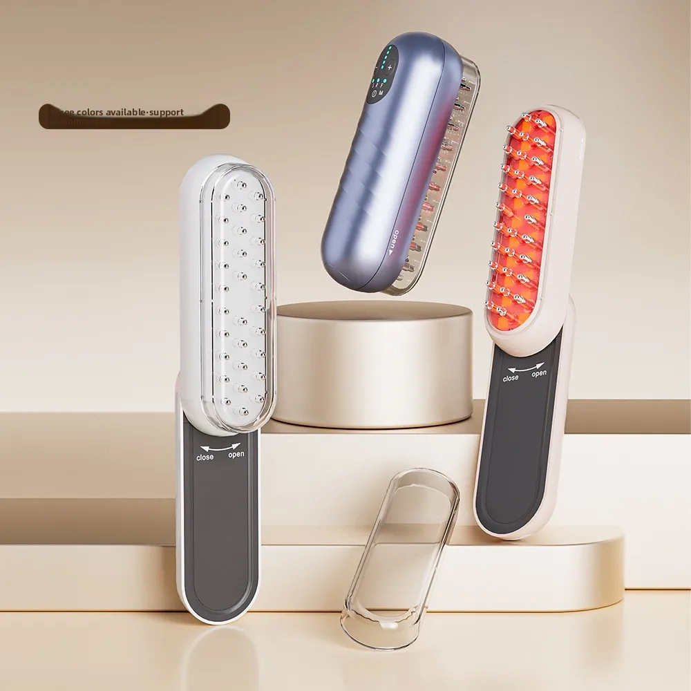 Rotating Three-speed Massage Comb Scalp Medicine Dispenser EMS Micro-current Electric Essence Introduction Massage Comb
