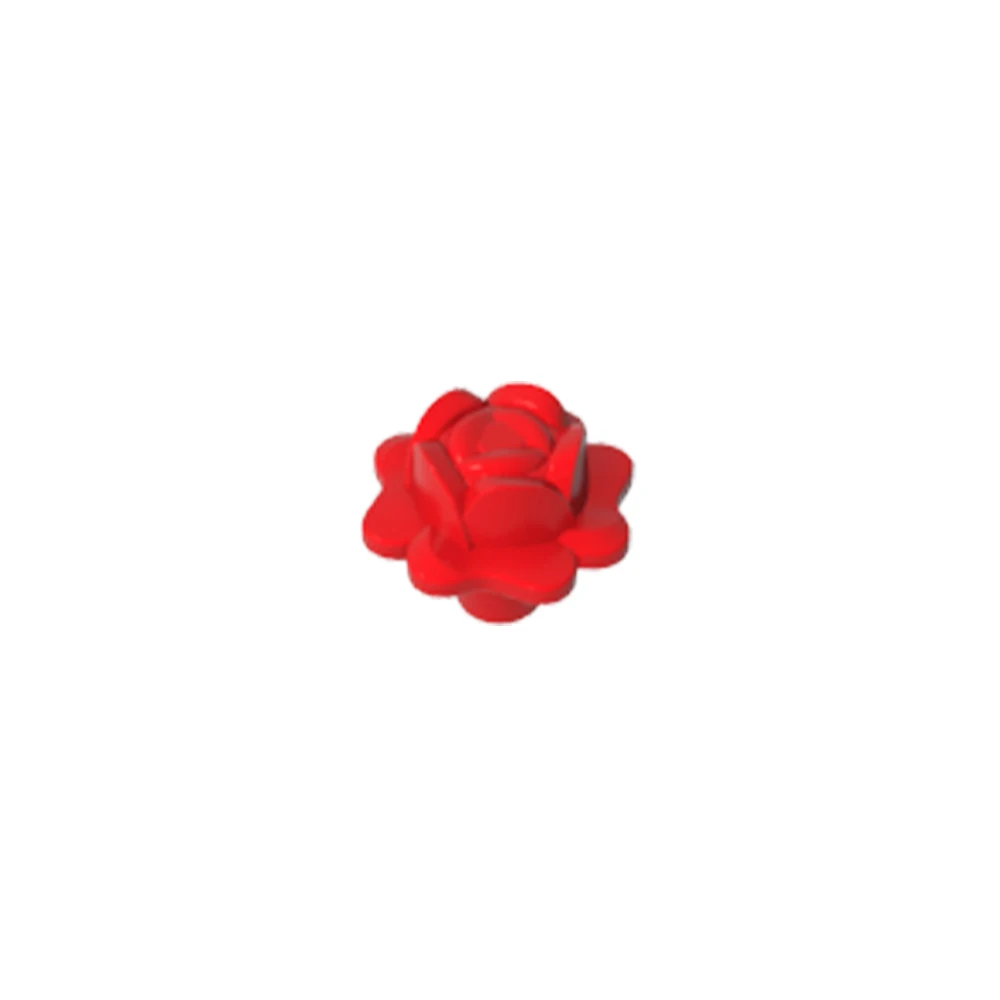 Gobricks 93081c 10 Stück Blumen-Rosen-Teile mit Stift-Zubehör Kompatible Bausteine für Kreative Bildungs-Montage