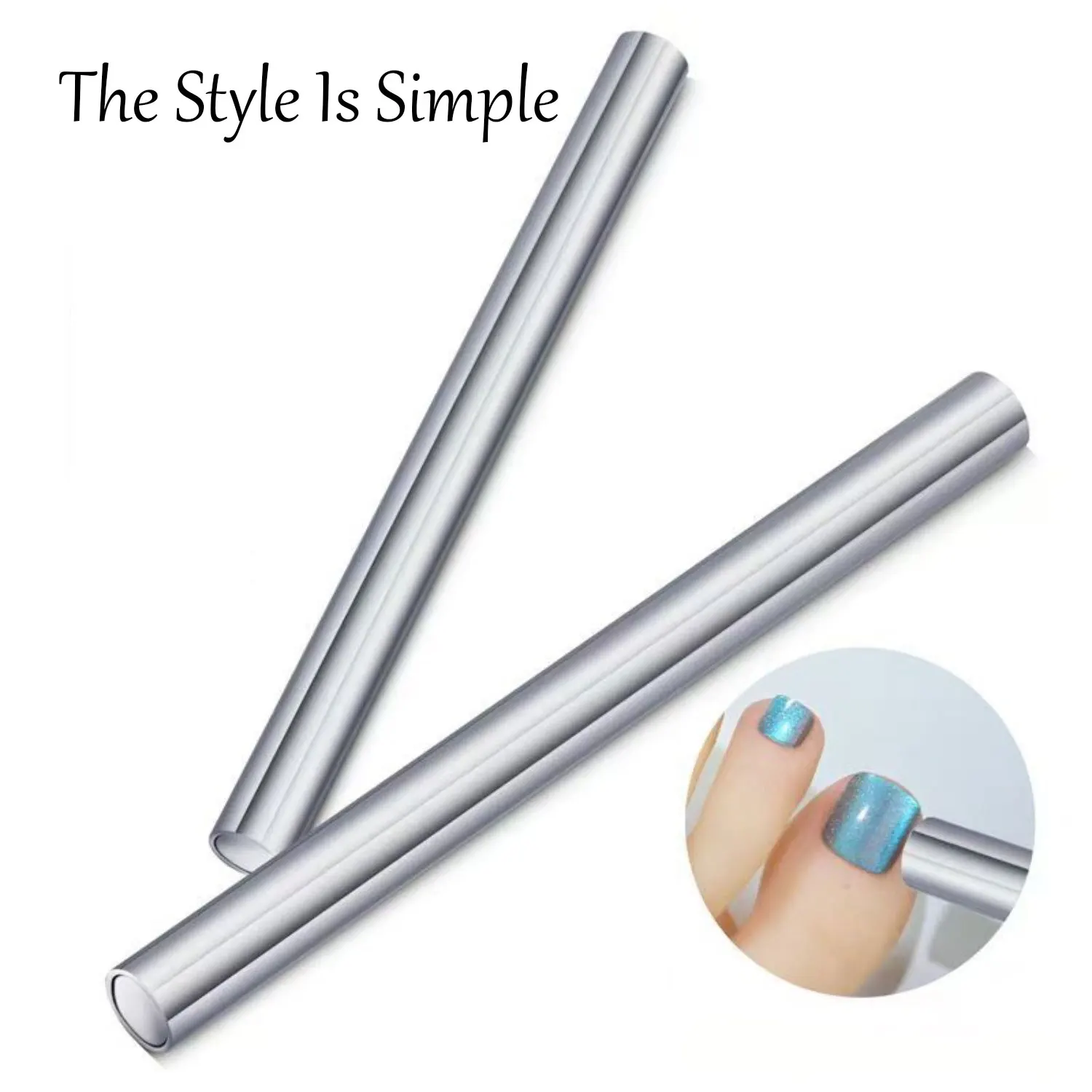 Nail Art Magnetic Pen Steel Bead Set Rod 3D Painting Cat Eye Powerful Magnet Wand Gel Polish Magic Manicure DIY Tools