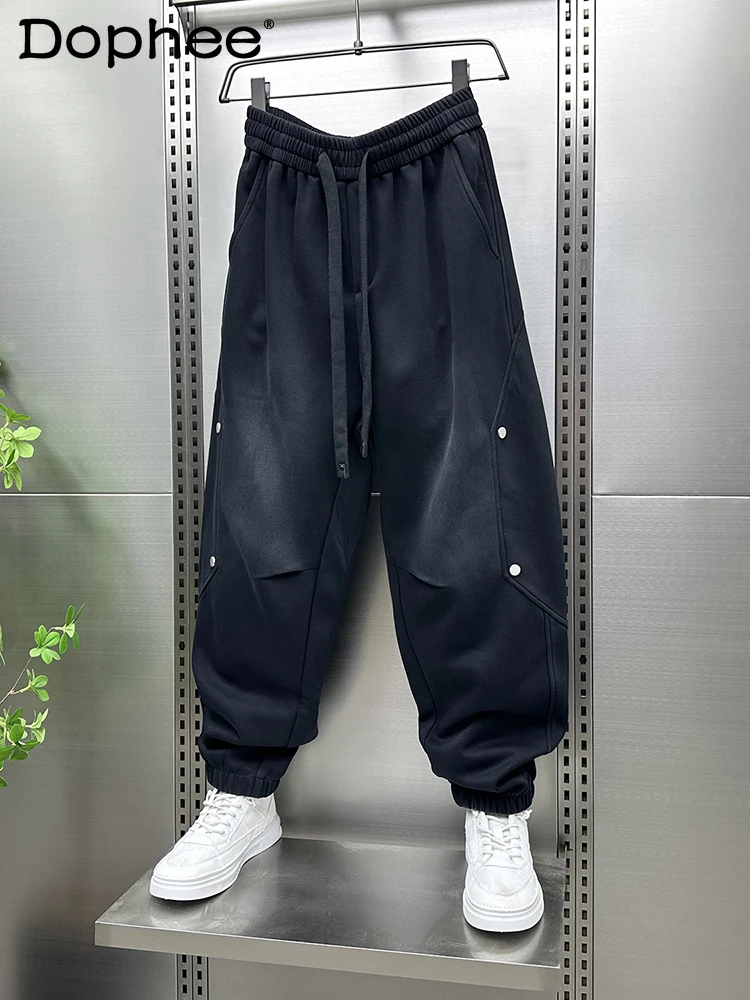 

Autumn Winter New American Fashion Trend High Street Wide-Leg Pants Loose Casual Youth Popular Stylish Long Pants for Men