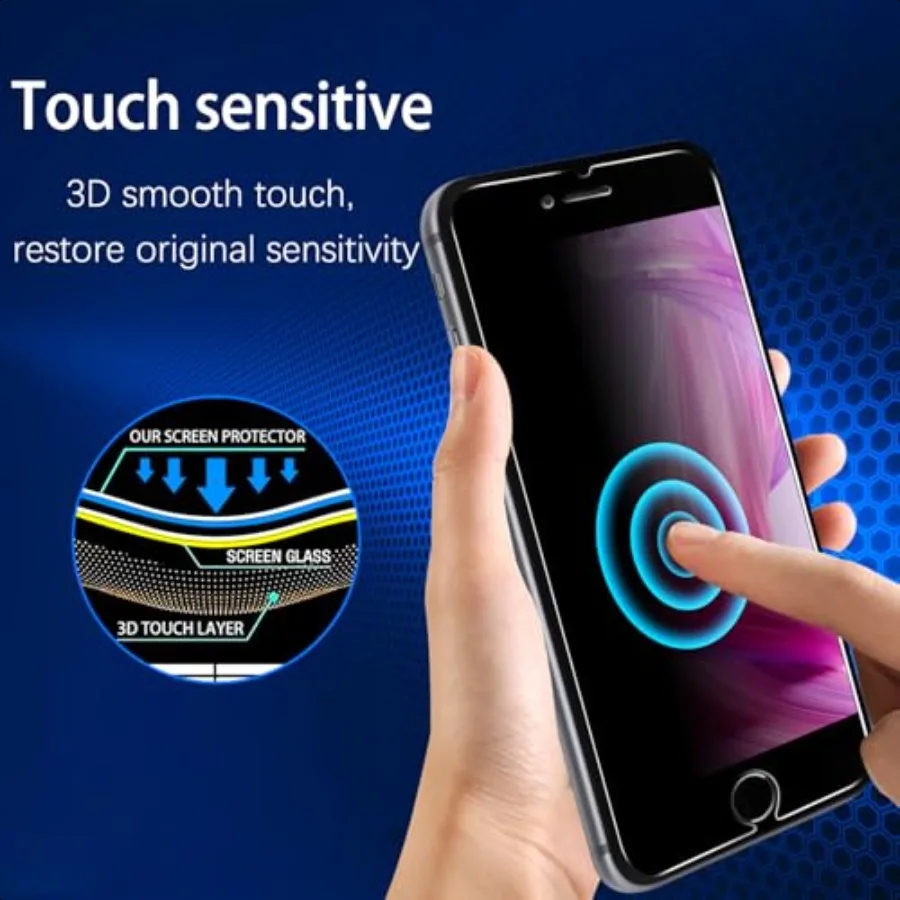 MAYtobe [2 عبوة من شاشة الخصوصية المحمية لهاتف iPhone SE 3 SE 2022 iPhone SE 2 SE 2020 من الزجاج المقسى المضاد للخدش بدون فقاعات