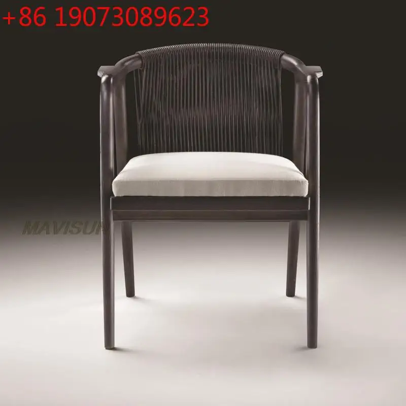 

High-End Rattan Sofa For Model Room Solid Wood Villa Small