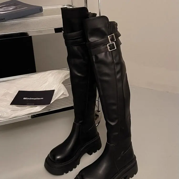 ファイオンブーツ-レディース-ミッドヒール-ハイ-ラバー-春秋-ファイオンブーツ-冬シーズン-新作-ラウンドトゥ-ジッパー開閉