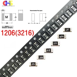 50pcs 1206 SMD Self Recovery Fuse 3216 0.05A 0.1A 0.2A 0.3A 0.5A 0.75A 1A 1.25A 1.5A 2A 3A 5A PPTC Overcurrent Protection Piece