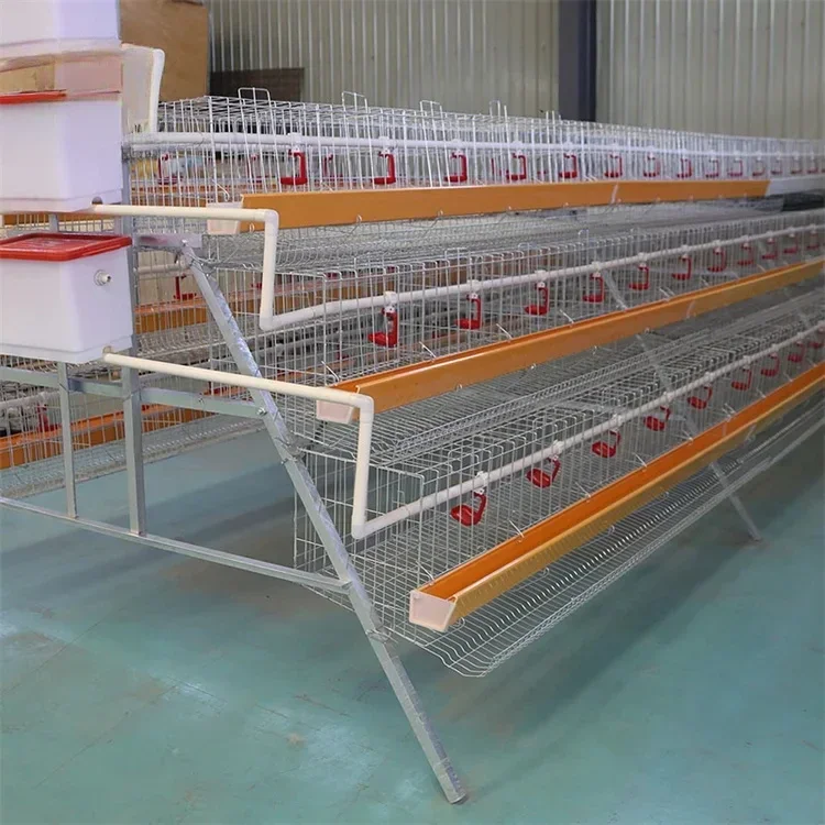 3 layers 96 chickens,Large Scale Poultry Chicken Coop,Hot / Cold Dip Galvanized Metal Hen Laying Egg Layer Chicken Cages