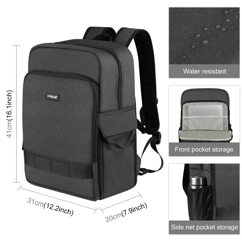 PULUZ Outdoor Portable Camera Dual Shoulders Backpack Laptop Bag for Canon Nikon Sony Digital Camera Accessories