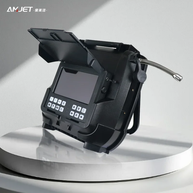 AMJET 35M Portable HD Sewer Camera 1080P Pipe Inspection Camera 512Hz Transmitter Drain Pumbling Endoscope Camera