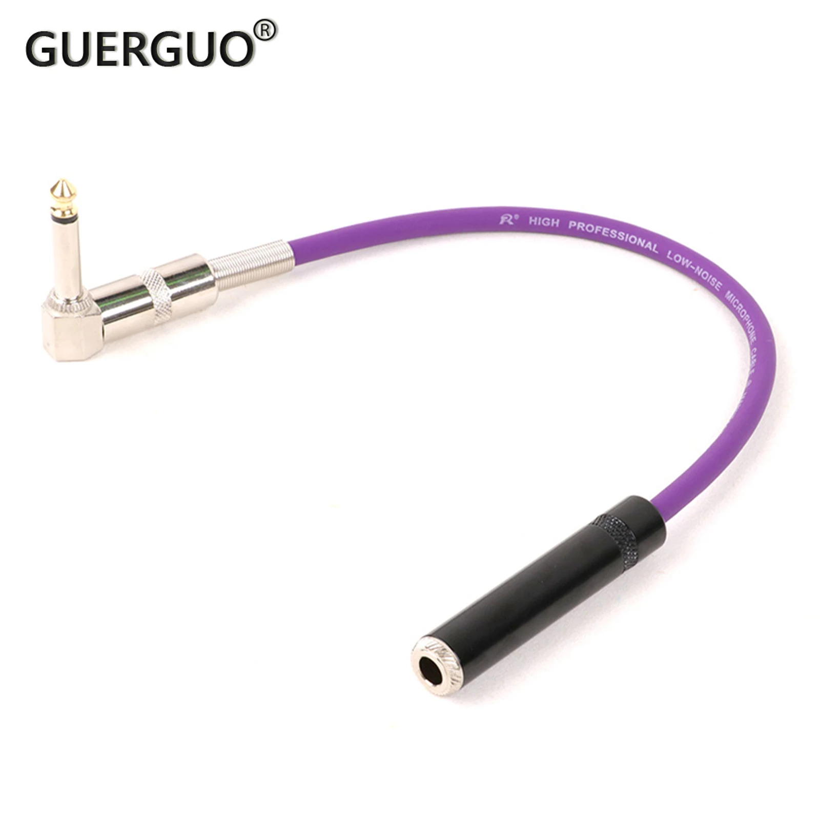 1PC Right Angle 1/4inch TS Mono Male To Straight 6.5 Stereo Female Audio Cable 90 Degree Bend 6.35 Audio Extension Cable Cord