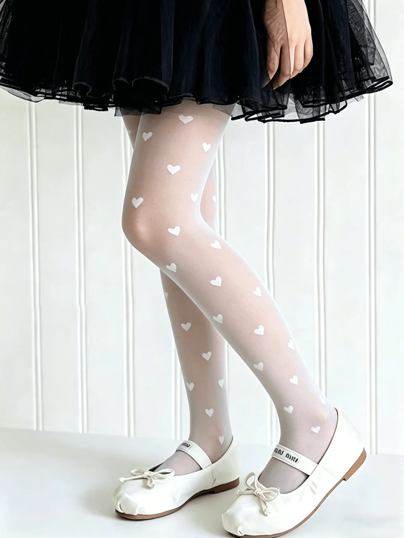 2 Stück Mädchen-Strumpfhosen mit Herz-Print, UPF50+, Sonnenschutz, durchsichtige, atmungsaktive Sommerstrümpfe, hochelastisches Set mit Ballett-Tanzsocken für Kinder – Detail 13