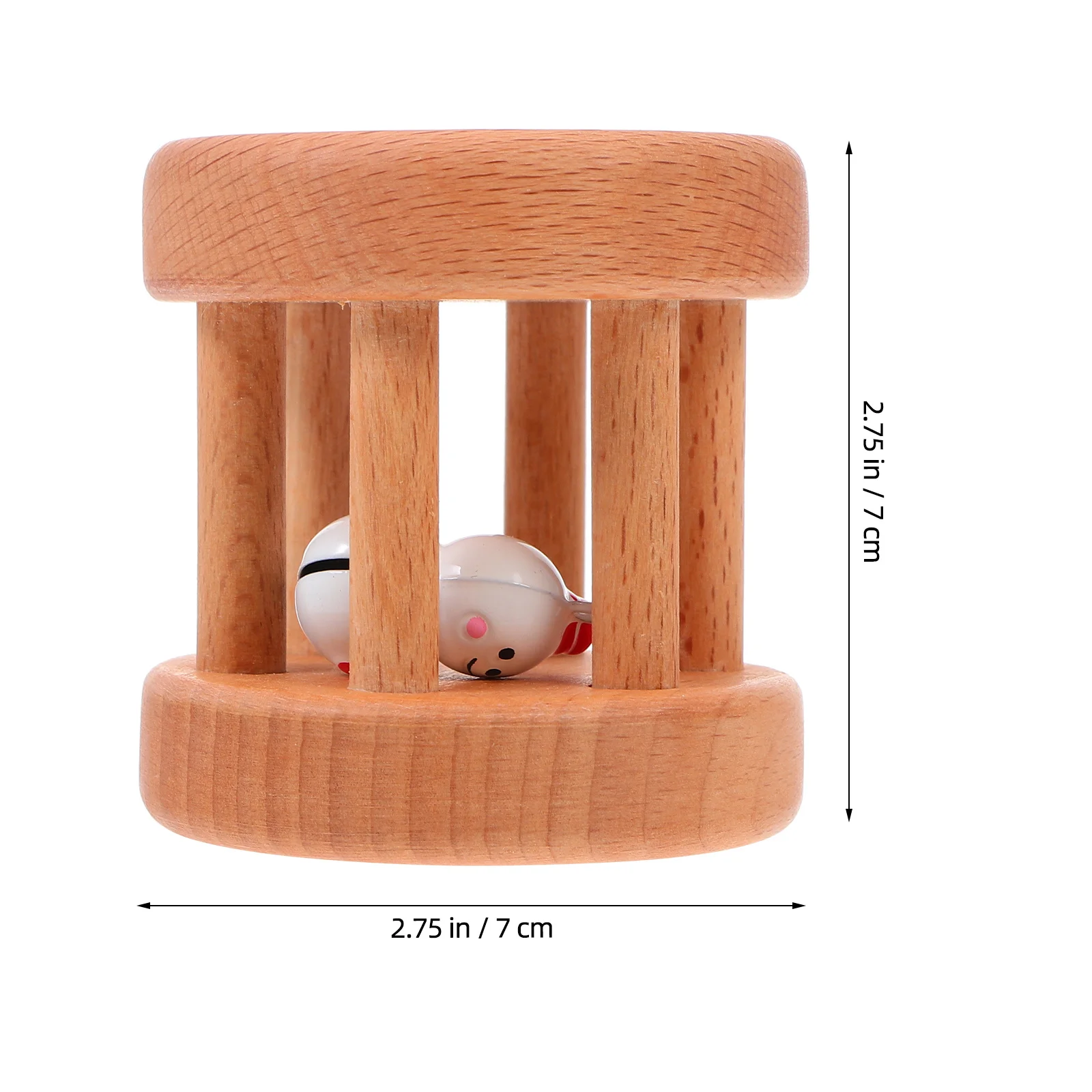 1Pcs Wooden Rattle Shower Gift Realistic Snowman Style Graspable Size Smooth Surface Burr-Free Infant Developmental