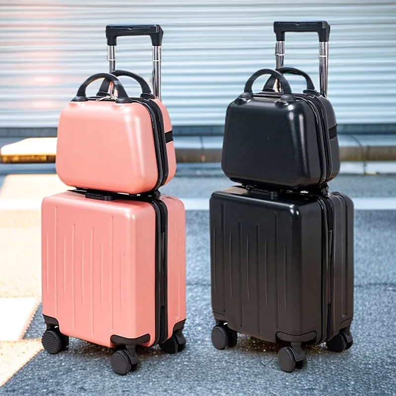 

Boarding 14 inch suitcase, small and lightweight suitcase, mini children's password luggage