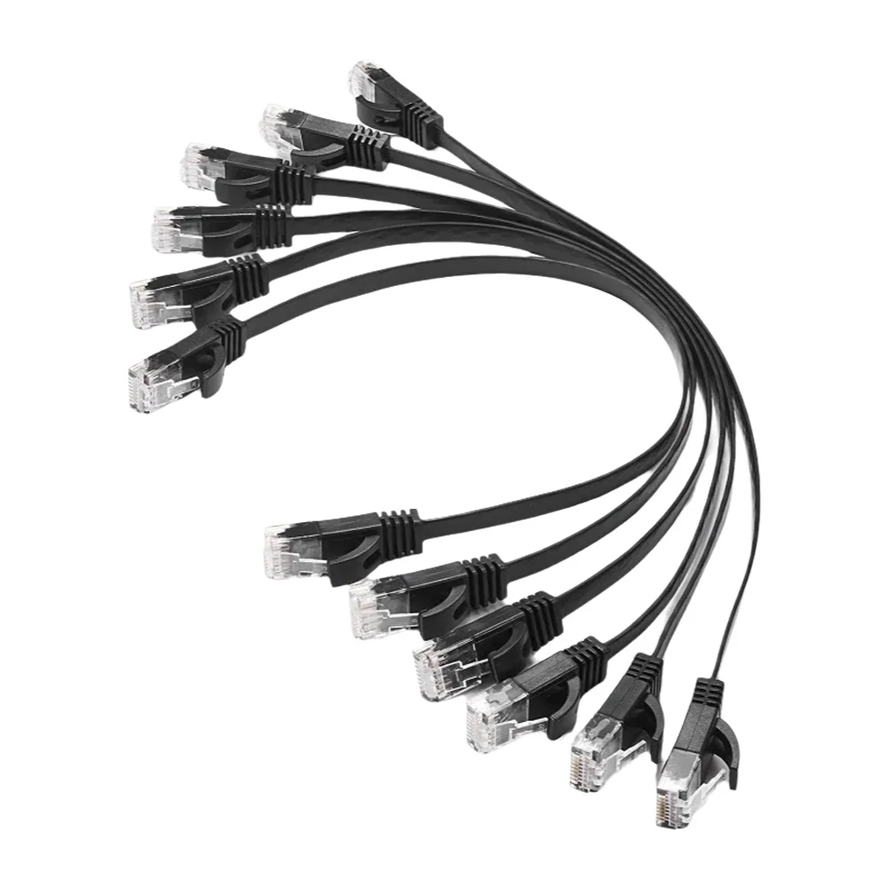6pack 15cm 50cm 1m 2m3m5m10m 30m 98FT kabel CAT6 Platte UTP Ethernet Netwerkkabel RJ45 Patch LAN-kabel zwart/blauw/witte kleur - afbeelding 2