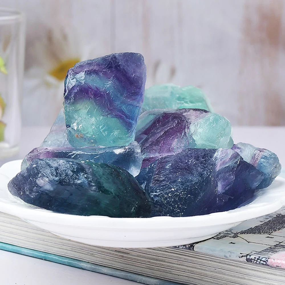 Natural Color Fluorite Raw Minerals Specimen Irregular Shape Rock Mineral Stone Fish Tank Decorative Bulk Polishing Crystal