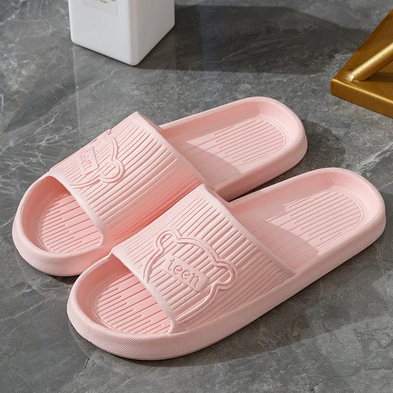 Bear Slippers for Women Cute Cartoon Home Slippers Non Slip Bath Shower Sandals Indoor Outdoor Soft House Shoes