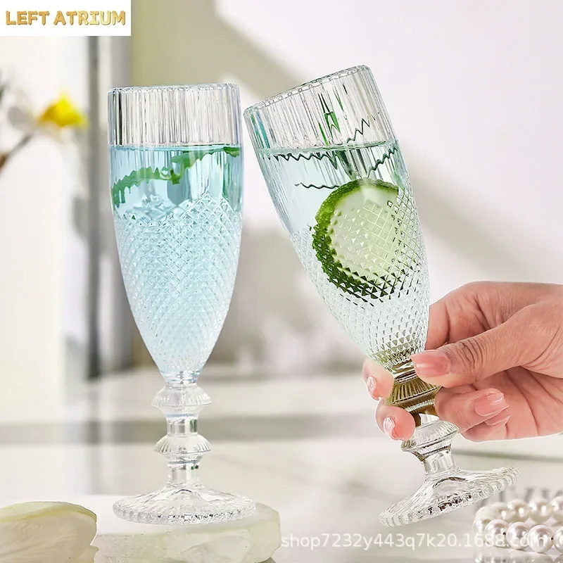 2pcs Glass goblet with high value ins wine juice drink wine champagne glass slightly sparkling cocktail
