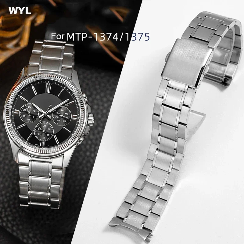 

Watch Band For Casio Mdv106 Swordfish 5374 MTP-1374/1375/MDV-106/107 VD01 Strap accessories Classic Stainless Steel Bracelet 22