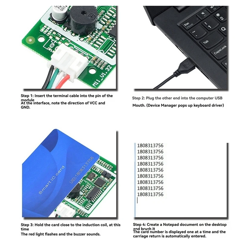 Módulo lector RFID A73E-USB lector de tarjetas IC 13,56 Mhz S50 lector de tarjetas inteligentes sin contacto 14443A compatible con sistema Linux de ventana