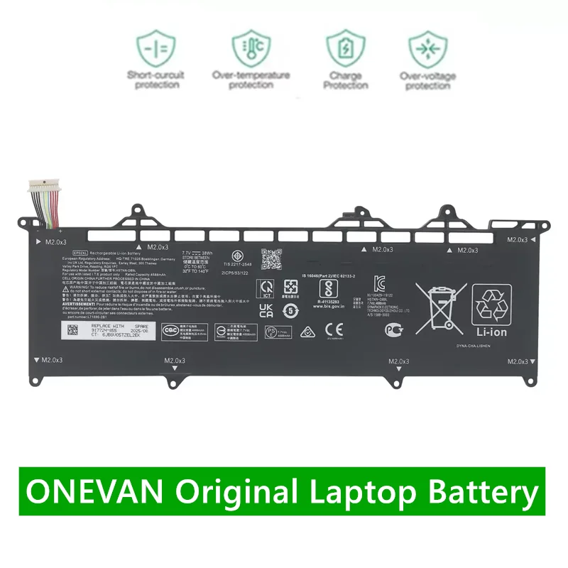 ONEVAN EP02XL Laptop Battery For HP Elite Dragonfly G1 G2 HSN-I32C HSTNN-DB9L L71760-005