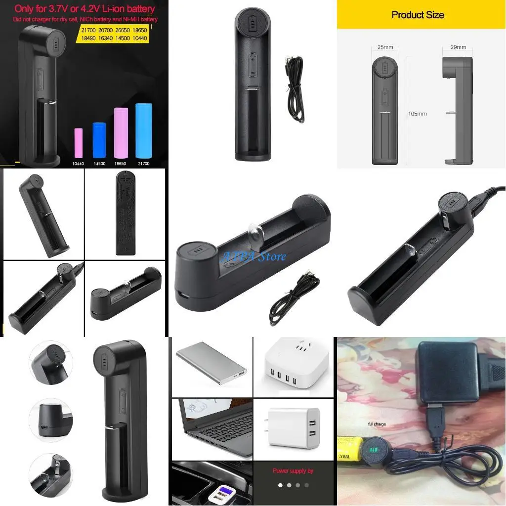 

U13C USB Port Li-ion Battery for 21700/20700/26650/18650/18490 3.7V Battery