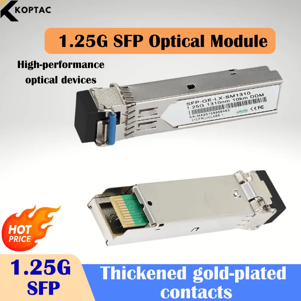 Cisco Compatible SFP Module 1.25G 1310nm 10km Single Mode Transceiver with DDM (Digital Diagnostic Monitoring) LC Duplex Switch