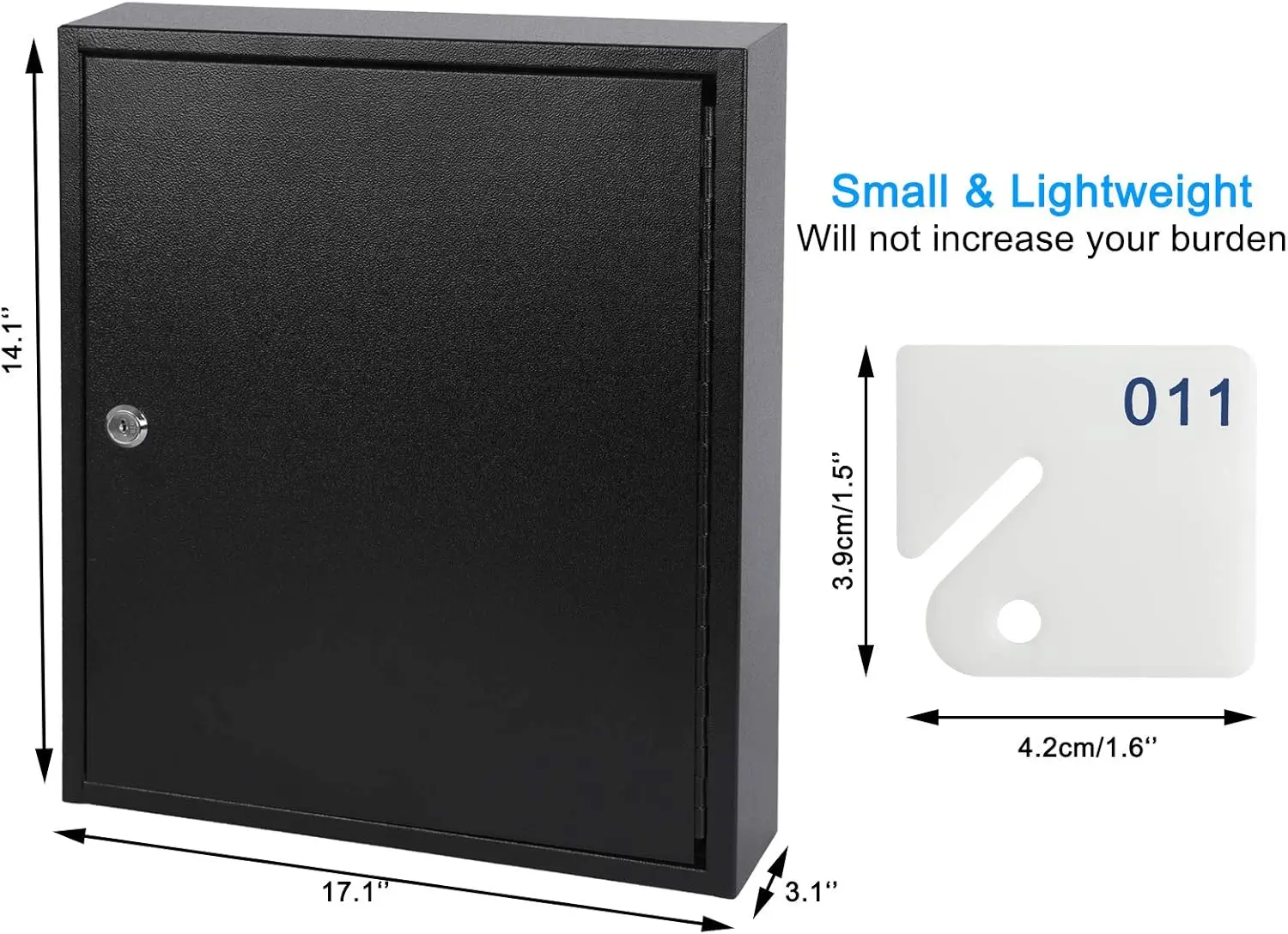 Key Storage Lock Box with Key, Locking Key Cabinet, 100 Key Management Wall Mount with Key Lock, Key Hooks & Tags Key Labels