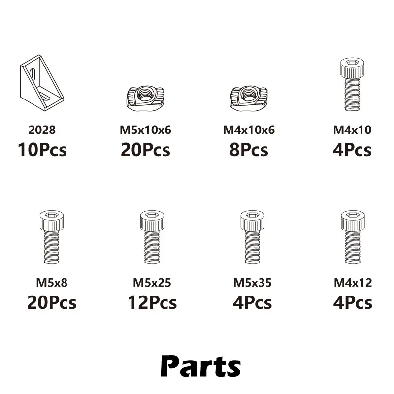 Imagem -06 - Kit de Moldura para Impressora 3d Vzbot 330 Mellow-custom Perfil de Moldura Padrão Europeu Furos Roscados Pré-perfurados Fácil Instalação