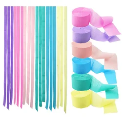 3 Rolls Crepe Paper Ribbon Wedding Holiday Birthday Kindergarten Decoration Ribbon Supplies Party Baby Bridal Shower Colored