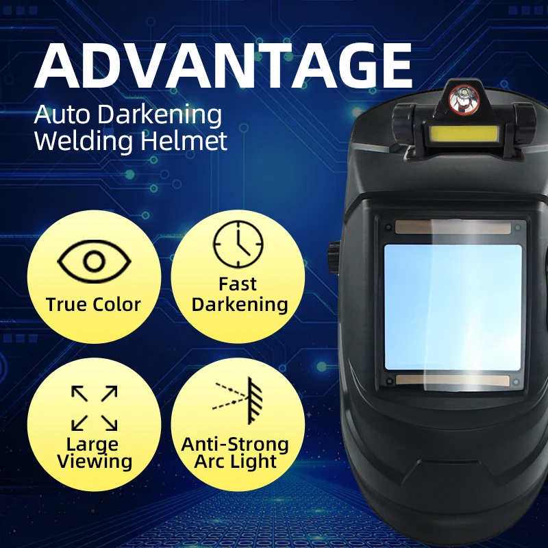 Large Vision Eara 4 Arc sensor DIN5-DIN13 Solar Auto dimming TIG MIG Grinding True color welding mask/welder cap/welding helmet