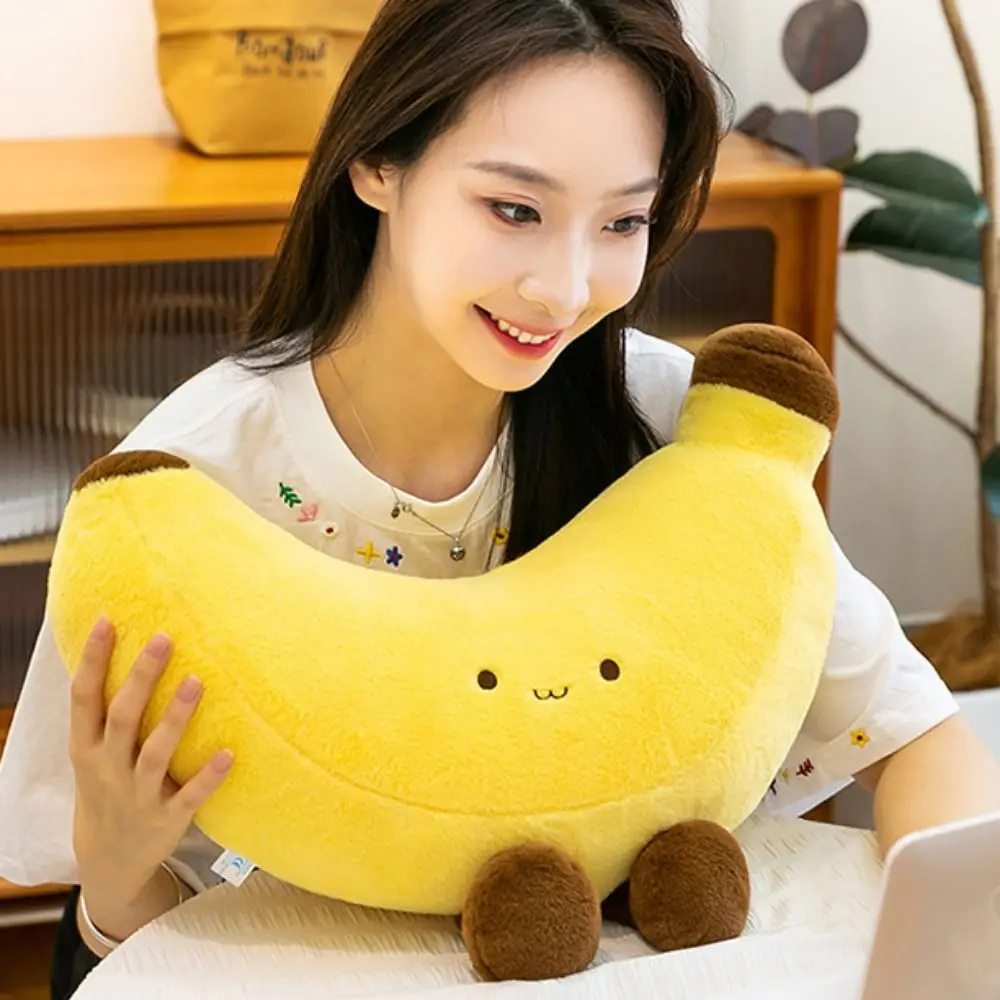 High Quality Banana Long Leg Simulation Fruit Banana Pillow Yellow Cute Design Cute Banana Room