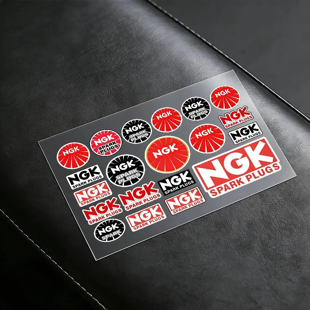 Logo For NGK Reflective Motorcycle Stickers, 3M Safety Warning At Night In The Dark Scooter Helmets