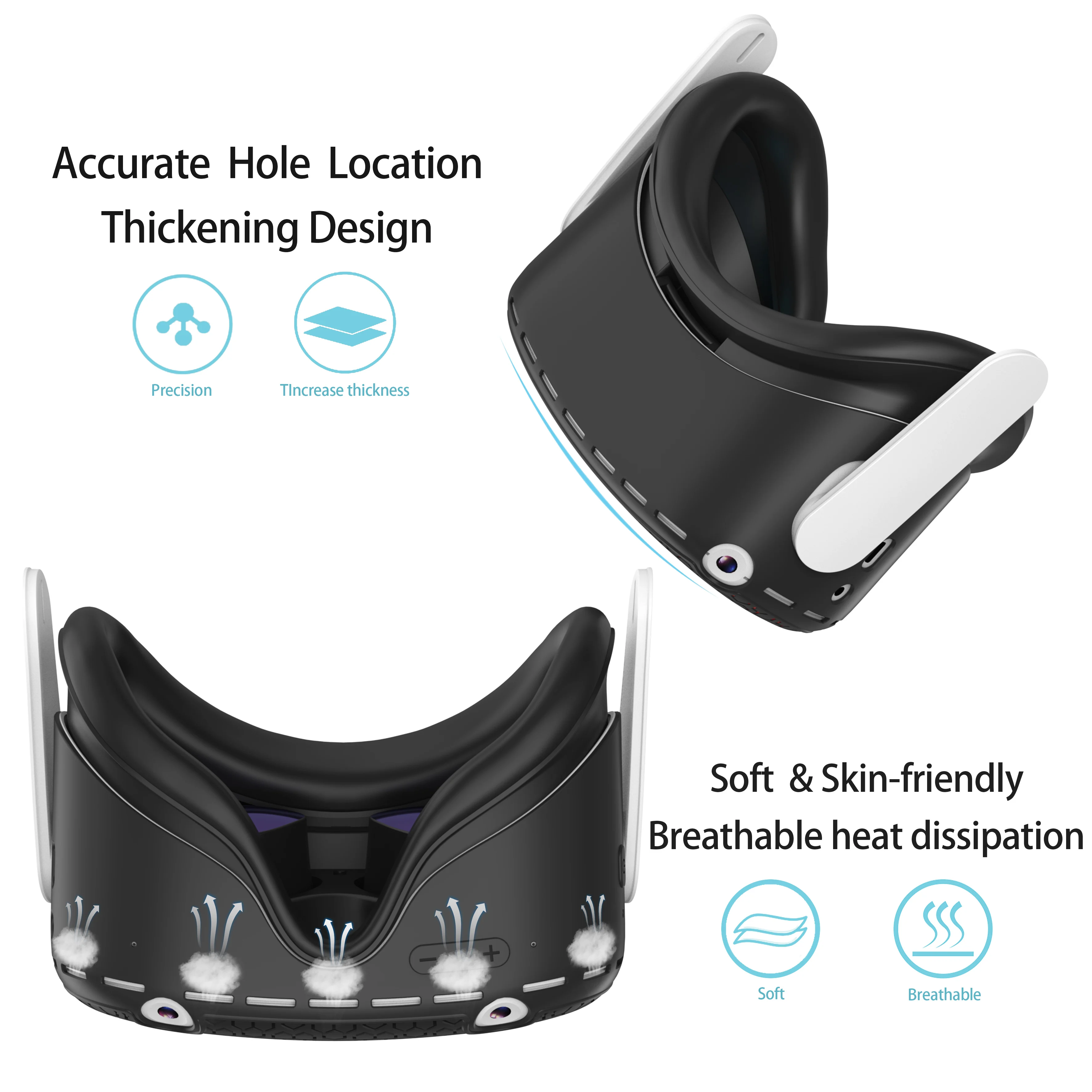 Penutup Pelindung Silikon untuk Oculus Quest 2 VR Headset Helm Kepala Kerang Casing Anti Gores untuk Oculus Quest 2 Aksesori
