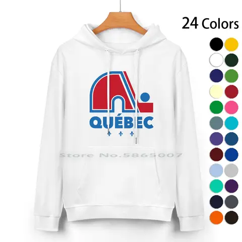 Nordiques Quebec 하키 팀 아발란치, Fleurs De Lys 퓨어 코튼 후드 스웨터, 빈티지 24 색