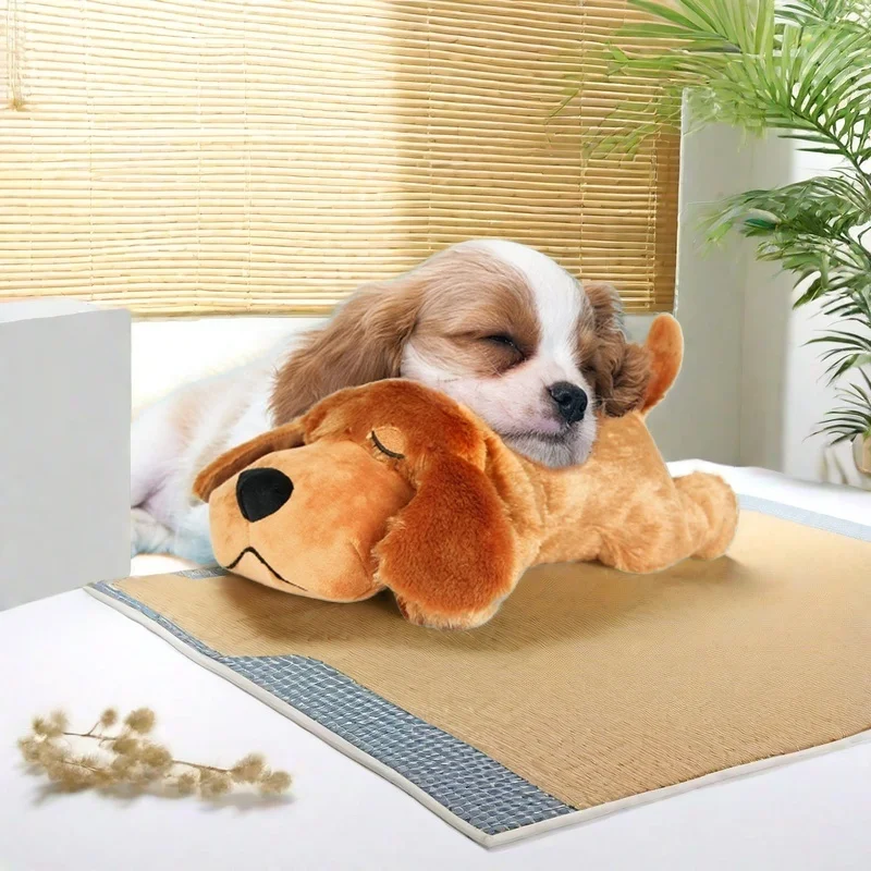 Dog Sleep Toys Pet Heartbeat Puppy Behavioral Training Dog Plush Pet Comfortable Snuggle Anxiety Relief Sleep Aid Doll Durable