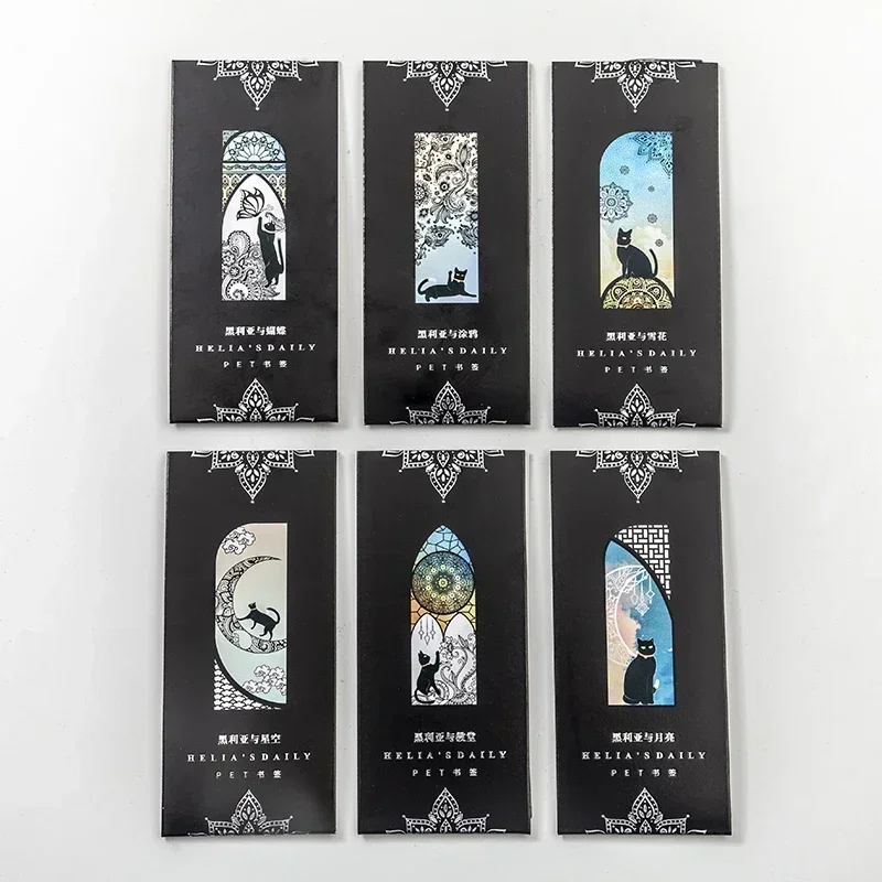 6 قطعة كتيب الكتاب يمكن كتابة رسالة سجل القصاصات الإبداعية صفحة الإشارات المرجعية القط الأدبية حامل لوازم 118*45 مللي متر