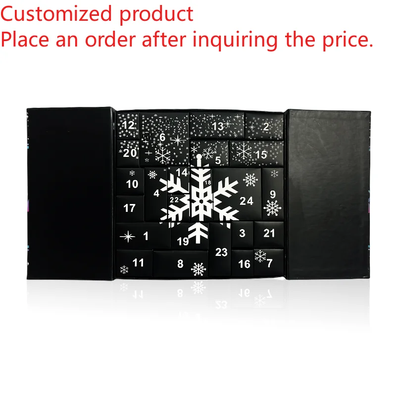 

Customization.Luxury Cardboard Custom Christmas Blank 30 Days Small Advent Calendar Packaging Jewelry Box