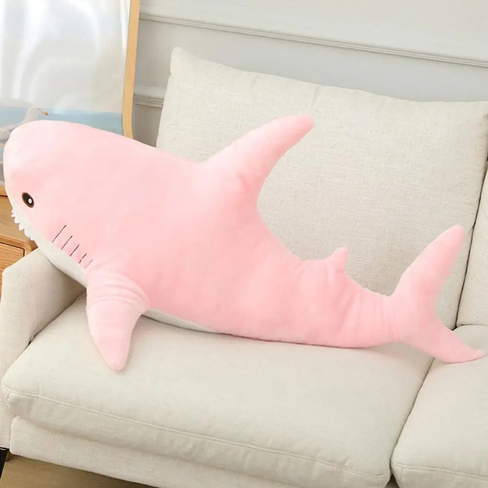 Almohada de lectura de animales de tiburón de peluche suave para regalos de cumpleaños, cojín, muñeca, regalo, alegría divertida, lindo tiburón, juguete de peluche, cojín, regalo de muñeca