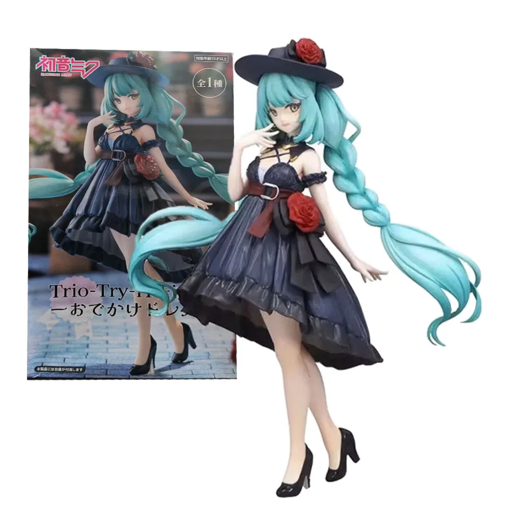 20cm hatsune miku figura anime bonito vestido cerimonial estilo gótico modelo de animação brinquedo presente coleção decoração ornamentos