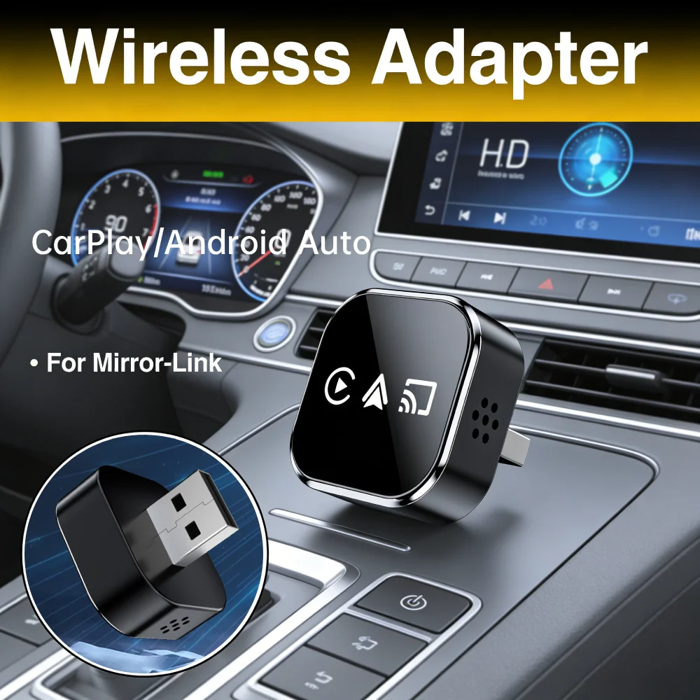 

Wired To Wireless CarPlay Android Auto Adapter Dual Band Wi-Fi BT5.0 Plug Play for Factory Wired Cars Navigation Music