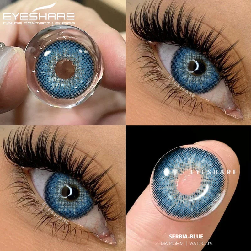 EYESHARE 2pcs New Color Contact Lenses for Eyes High Quality Colored Contact Lenses Yearly Blue Eye Contacts Green Cosmetic Lens