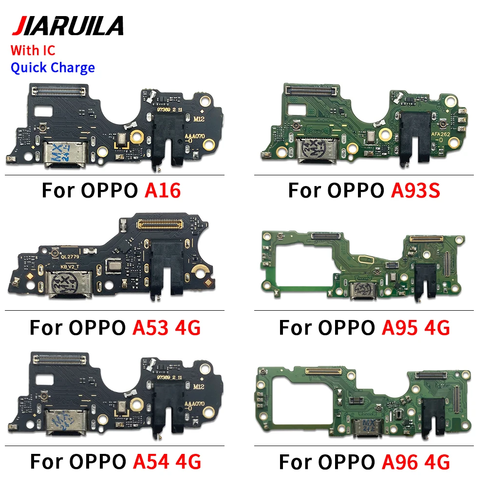 50Pcs，USB Charging Port Board Flex Cable Connector Parts For OPPO A16 A17 A52 A92 A53 A55 A93S A56 A57 A58 A93 A94 A95 A96 4G 5G