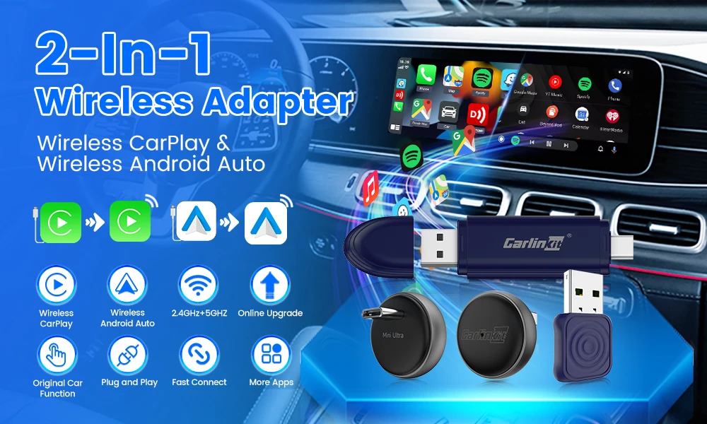 CarlinKit CarPlay Ai Box Android 15 Ultra2 SM6350 8GB + 128GB