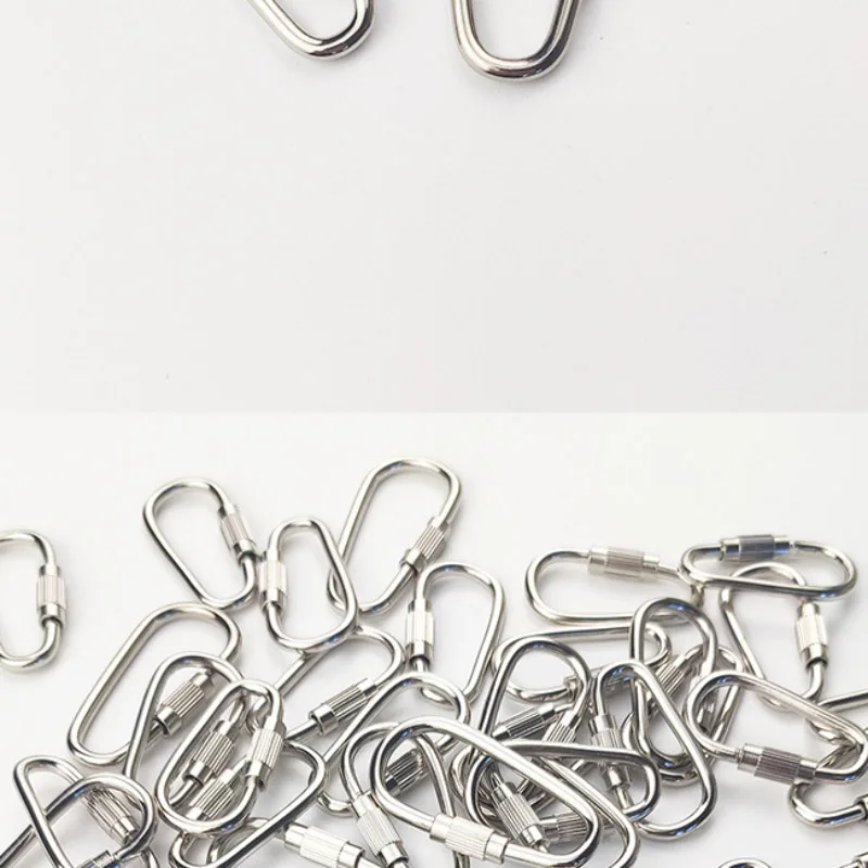 سلسلة مفاتيح بإبزيم معدني لتسلق الجبال ، برغي صغير الحجم ، برغي قابل للفصل ، قفل ملولب ، سوار وقلادة تصنعها بنفسك