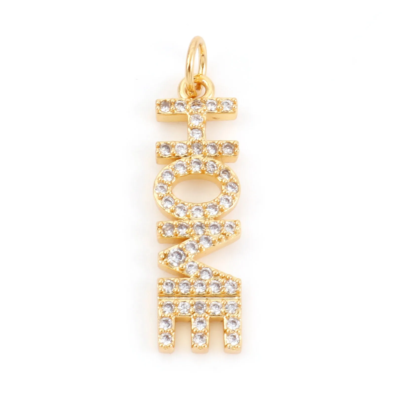 1pc Messing Charms Gold Farbe Bär Tier Mond Mikro Pflastern Mehrfarbige Strass Anhänger DIY Machen Halskette Frauen Partei Schmuck – Detail 11