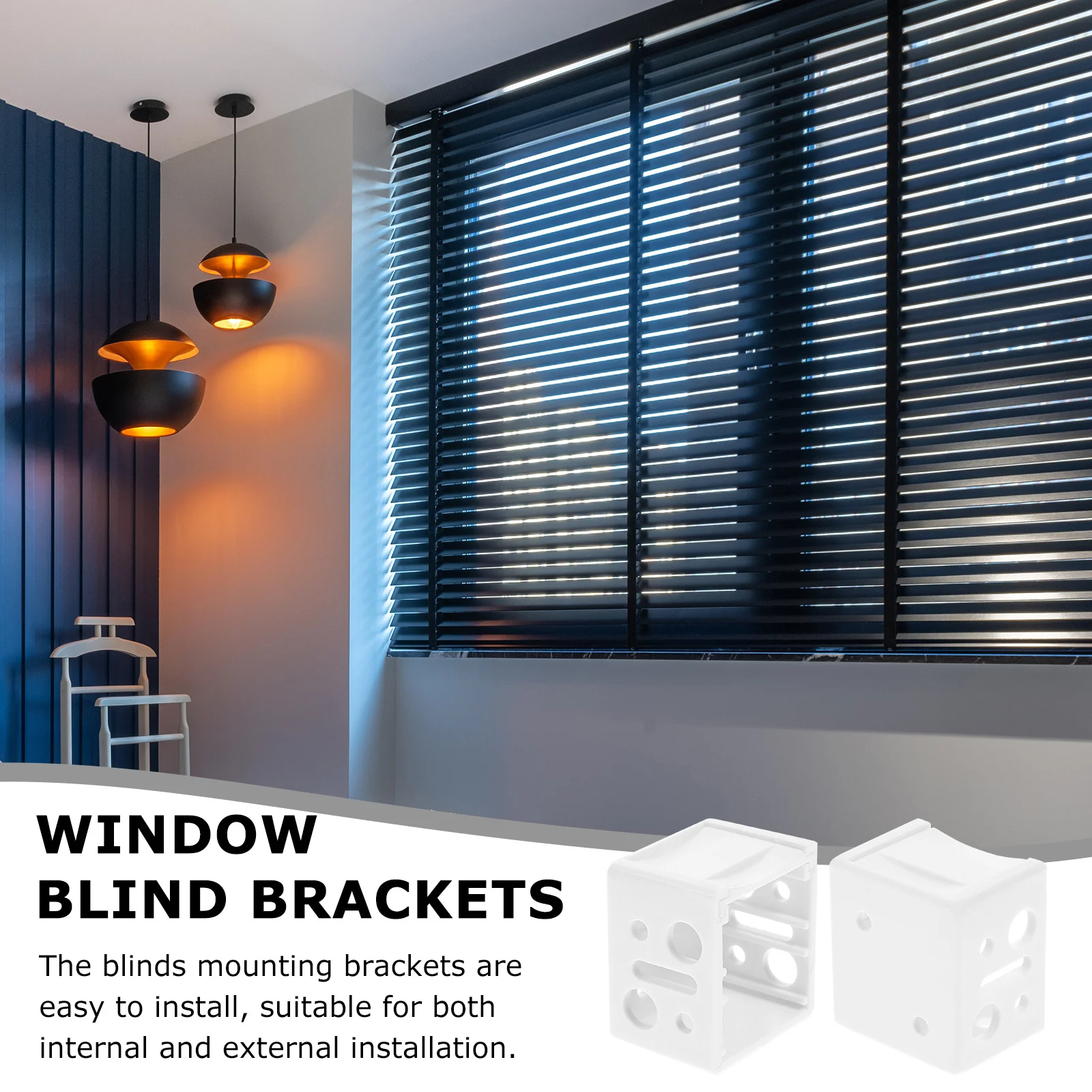 

12Pcs White Window Blind Brackets Pom Material Blind Hold Down Mounting Holders for Curtain Rods Over Blinds Window Box Brackets