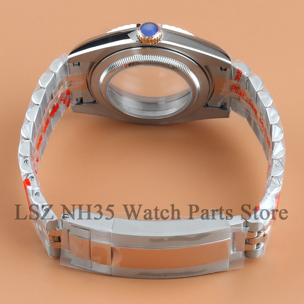 Rose Silver 36mm 39mm NH35 Fluted Curved Solid Watch Case Suitable For Datejust Series NH35 NH36 Automatic Movement 28.5mm Dial view 4