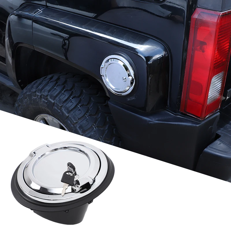 

For Hummer H3 2005-2009 Aluminum alloy + ABS black car fuel tank cap fuel tank anti-theft lock car protection accessories