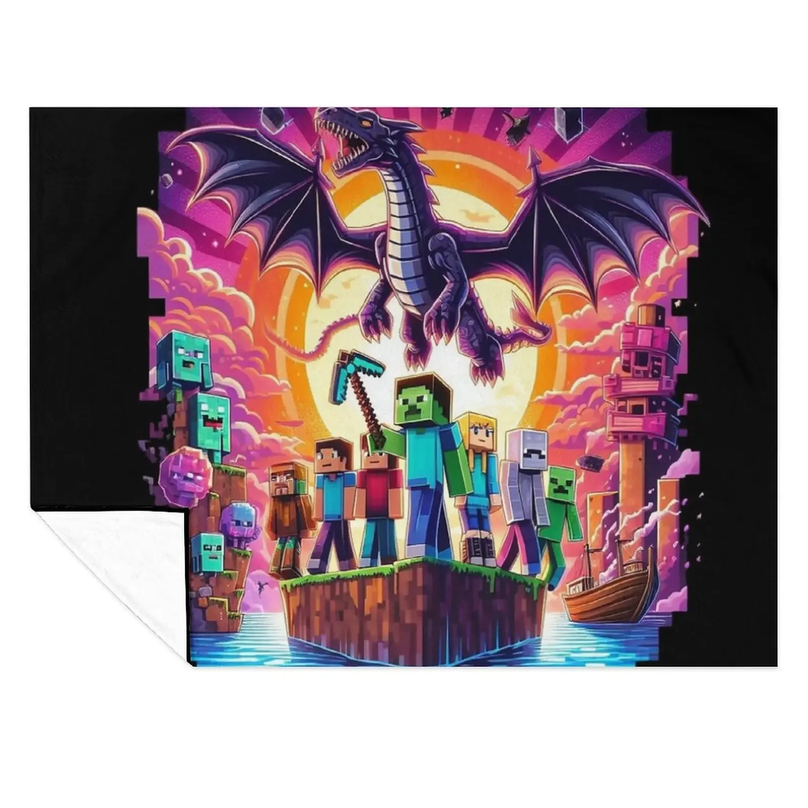 

Ender dragon Throw Blanket Travel Vintage Sleeping Bag Winter beds Blankets